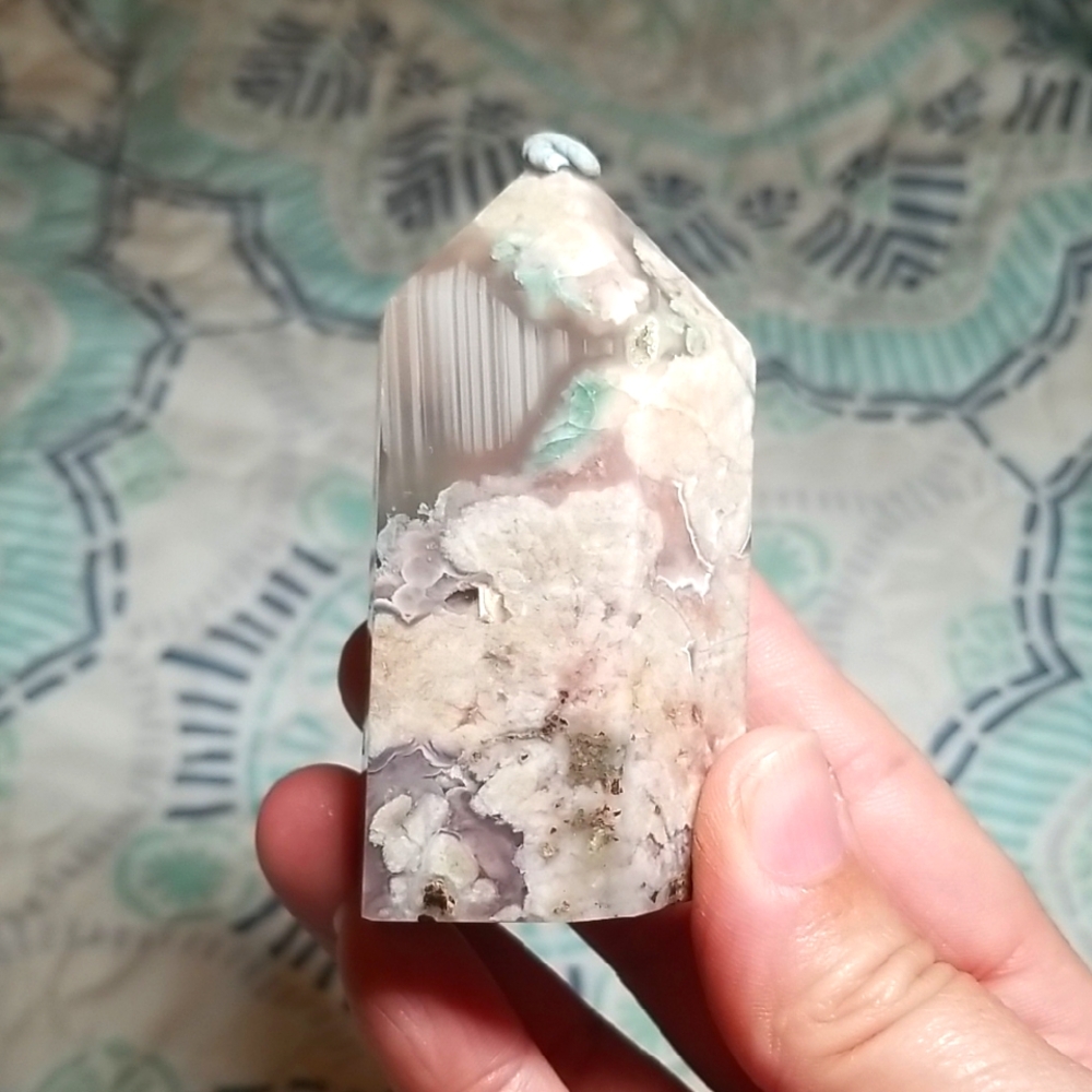 FLOWER AGATE CHUNKY TOWER #4